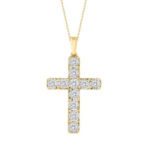 10K YELLOW GOLD 1/4CT ROUND DIAMOND LADIES PENDANT WITH CHAIN
