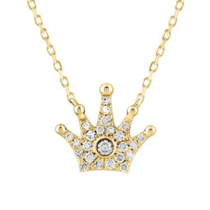 10K YELLOW GOLD 1/6CT ROUND DIAMOND LADIES NECKLACE