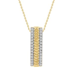 10K YELLOW GOLD 1/6CT ROUND DIAMOND LADIES PENDANT