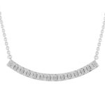 14K WHITE GOLD 1/2CT ROUND/BAGUETTE DIAMOND LADIES NECKLACE