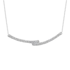 14K WHITE GOLD 1/5CT ROUND DIAMOND LADIES NECKLACE