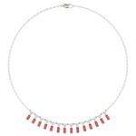 14K WHITE GOLD 2 1/4CT ROUND/BAGUETTE DIAMOND LADIES NECKLACE (RUBY DIAMOND 2CT)