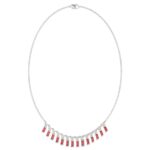 14K WHITE GOLD 2 1/4CT ROUND/BAGUETTE DIAMOND LADIES NECKLACE (RUBY DIAMOND 2CT) - Image 3