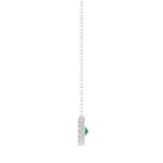 14K WHITE GOLD 3/4CT ROUND/EMERALD GREEN MARQUISE DIAMOND LADIES NECKLACE - Image 3