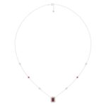 14K WHITE GOLD 7/8CT ROUND/RUBY DIAMOND LADIES NECKLACE (RUBY DIAMOND 1/5CT)