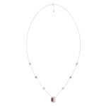 14K WHITE GOLD 7/8CT ROUND/RUBY DIAMOND LADIES NECKLACE (RUBY DIAMOND 1/5CT) - Image 2