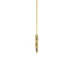 14K YELLOW GOLD 1/2CT ROUND/BAGUETTE BLUE SAPPHIRE DIAMOND LADIES NECKLACE - Image 2