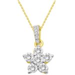 14K YELLOW GOLD 1/3CT ROUND/PINK SAPPHIRE DIAMOND LADIES PENDANT WITH CHAIN