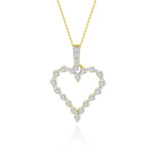 14K YELLOW GOLD 1/4CT ROUND DIAMOND LADIES PENDANT WITH CHAIN