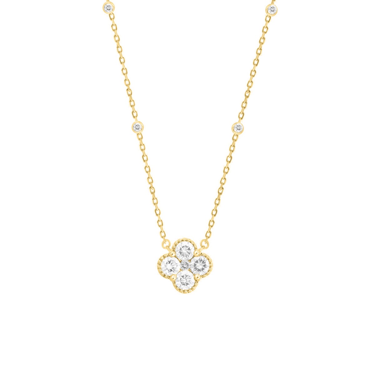 19178008_VA10680Y-14K-1201x1201.jpg 14K YELLOW GOLD 1CT ROUND DIAMOND LADIES NECKLACE - Image 1