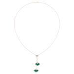 18K ROSE GOLD 1/2CT ROUND DIAMOND LADIES NECKLACE VERACITAE GREEN