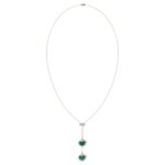18K ROSE GOLD 1/2CT ROUND DIAMOND LADIES NECKLACE VERACITAE GREEN - Image 3