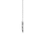 18K WHITE GOLD 1/3CT ROUND/BAGUETTE DIAMOND LADIES NECKLACE (COLOR STONE BAGUETTE RUBY DIAMOND  1/5CT) - Image 2