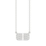 18K WHITE GOLD 1/3CT ROUND/BAGUETTE DIAMOND LADIES PENDANT