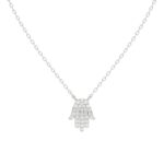 18K WHITE GOLD 1/6CT ROUND DIAMOND LADIES NECKLACE