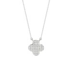 18K WHITE GOLD 1/6CT ROUND DIAMOND LADIES NECKLACE