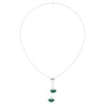 18K WHITE GOLD 3/4CT ROUND DIAMOND LADIES NECKLACE VERACITAE GREEN