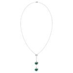 18K WHITE GOLD 3/4CT ROUND DIAMOND LADIES NECKLACE VERACITAE GREEN - Image 3