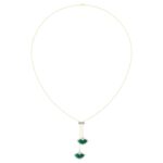 18K YELLOW GOLD 1/2CT ROUND DIAMOND LADIES NECKLACE VERACITAE GREEN