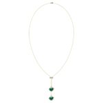 18K YELLOW GOLD 1/2CT ROUND DIAMOND LADIES NECKLACE VERACITAE GREEN - Image 3