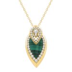 18K YELLOW GOLD 1/2CT ROUND DIAMOND LADIES PENDANT