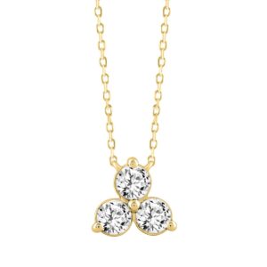 18K YELLOW GOLD 1/2CT ROUND DIAMOND LADIES PENDANT WITH CHAIN