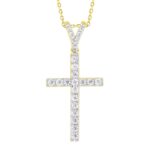 18K YELLOW GOLD 1/2CT ROUND DIAMOND LADIES PENDANT WITH CHAIN