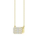 18K YELLOW GOLD 1/3CT ROUND/BAGUETTE DIAMOND LADIES PENDANT - Image 3