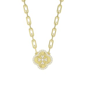 18K YELLOW GOLD 1/4CT ROUND DIAMOND LADIES NECKLACE