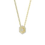 18K YELLOW GOLD 1/4CT ROUND DIAMOND LADIES NECKLACE - Image 3