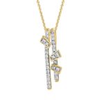 18K YELLOW GOLD 1/5CT ROUND DIAMOND LADIES PENDANT