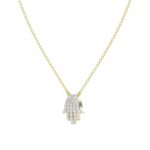 18K YELLOW GOLD 1/6CT ROUND DIAMOND LADIES NECKLACE - Image 3