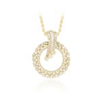 18K YELLOW GOLD 3/4CT ROUND DIAMOND LADIES PENDANT WITH CHAIN