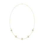 18K YELLOW GOLD 3/8CT ROUND DIAMOND LADIES NECKLACE - Image 3