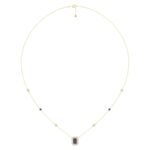 18K YELLOW GOLD 7/8CT ROUND/SAPPHIRE DIAMOND LADIES NECKLACE(COLOR STONE SAPPHIRE DIAMOND 1/2CT)