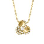 STERLING SILVER YELLOW 1/6CT ROUND DIAMOND LADIES NECKLACE