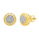 LADIES EARRINGS 0.25CT ROUND DIAMOND 10K YELLOW GOLD - Image 2