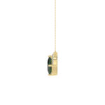 LADIES PENDANT 1.45CT ROUND/GREEN EMERALD PRINCESS DIAMOND 14K YELLOW GOLD (GREEN EMERALD PRINCESS 1.32CT) - Image 2