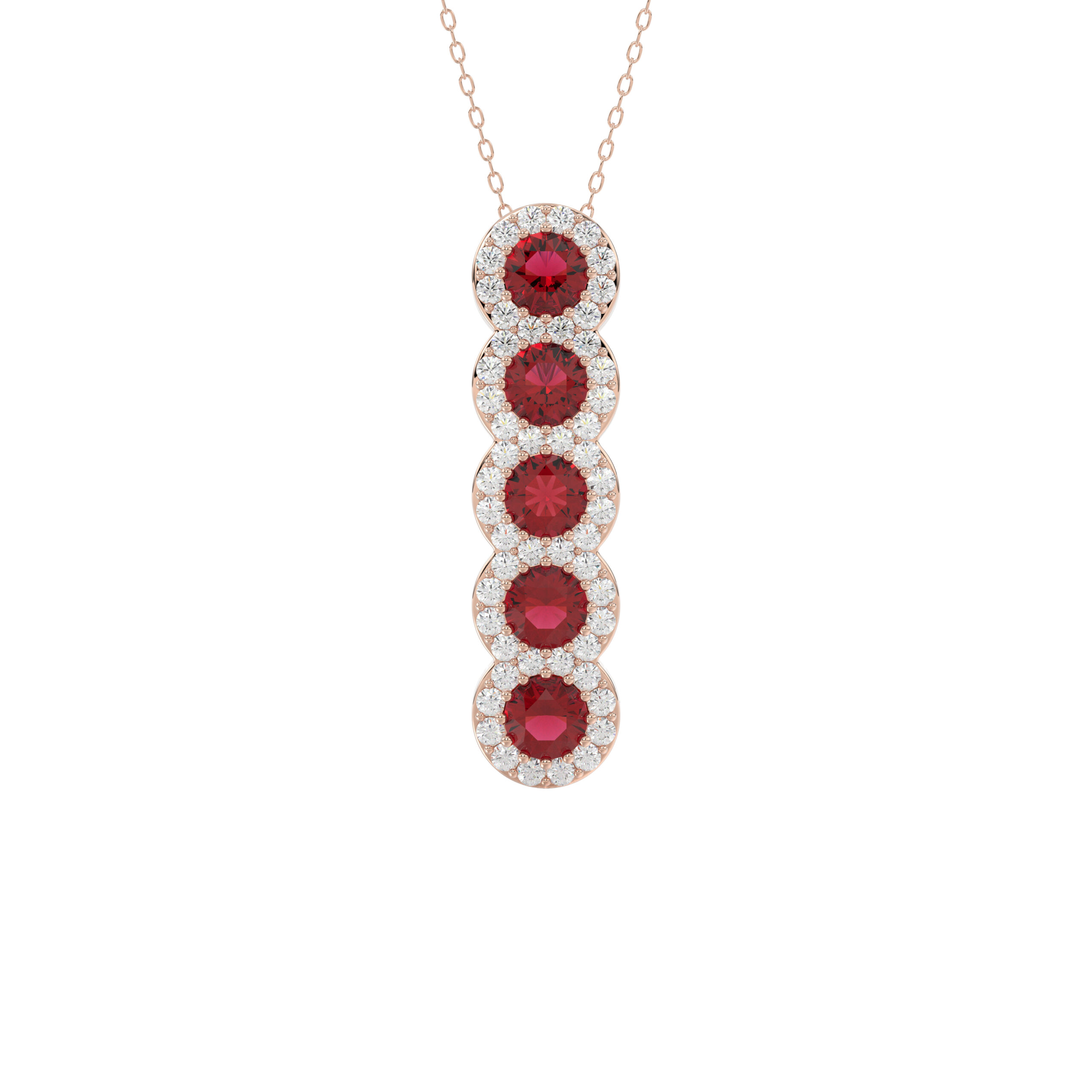 19191001_348785R-NT-A.jpg LADIES PENDANT 1.80CT ROUND/RUBY ROUND DIAMOND 14K ROSE GOLD (ROUND RUBY 1.40CT) - Image 1