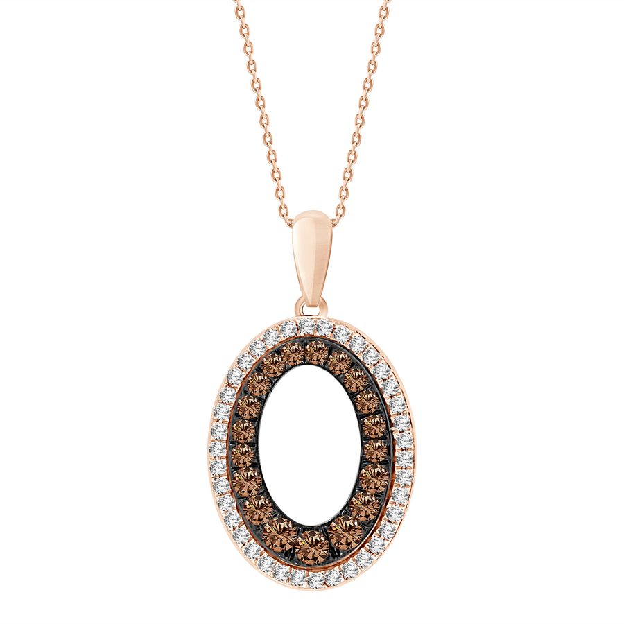 19192868_228403R.jpg LADIES PENDANT WITH CHAIN 0.25CT ROUND DARK BROWN DIAMOND 10K ROSE GOLD - Image 1