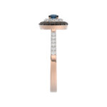 LADIES RING 0.55CT ROUND/ROUND BLUE/DARK BROWN DIAMOND 14K ROSE GOLD - Image 4