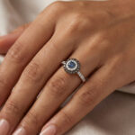 LADIES RING 0.55CT ROUND/ROUND BLUE/DARK BROWN DIAMOND 14K ROSE GOLD - Image 6