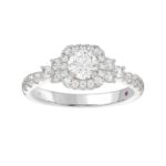 14K WHITE GOLD 1 1/4CT ROUND DIAMOND LADIES RING( CENTER STONE ROUND DIAMOND 1/2CT) - Image 2