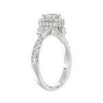 14K WHITE GOLD 1 1/4CT ROUND DIAMOND LADIES RING( CENTER STONE ROUND DIAMOND 1/2CT) - Image 3