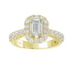 14K YELLOW GOLD 1CT ROUND/EMERALD DIAMOND LADIES SEMI MOUNT RING(CENTER STONE MOUNT EMERALD DIAMOND 1CT) - Image 3