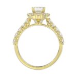 14K YELLOW GOLD 1CT ROUND/EMERALD DIAMOND LADIES SEMI MOUNT RING(CENTER STONE MOUNT EMERALD DIAMOND 1CT) - Image 4
