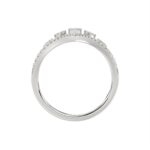 14K WHITE GOLD 1/2CT ROUND/BAGUETTE DIAMOND LADIES FASHION RING - Image 2