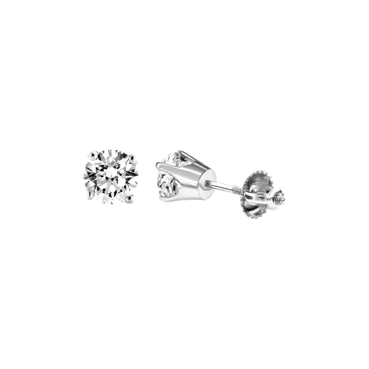 19196997_77484W-A.jpg 14K White Gold Round Diamond Stud Earrings 0.25CT Elegant Women’S Diamond Jewelry - Image 1