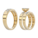 LADIES TRIOS SET 0.33CT ROUND DIAMOND 10K YELLOW GOLD - Image 4