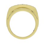 14K YELLOW GOLD 1 1/2CT ROUND/BAGUETTE DIAMOND MENS RING - Image 2
